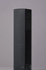 Side view of Ashley & Co diffuser packaging in matte black with embossed brand story and product details on a neutral backdrop.