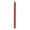 Deep red taper candle with a rich hue – great for festive occasions or romantic candlelit dinners.