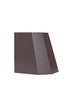 Cocoa brown geometric metal stool with angular silhouette and modern matte finish, suitable for indoor or outdoor use
