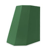 Forest green geometric metal stool with a modern angular design and matte finish, perfect for indoor or outdoor use