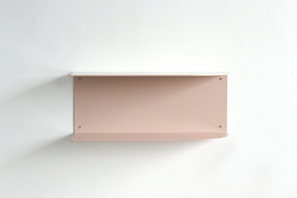 LONG light pink side table, NZ made locally in Taranaki out of 3mm Aluminium, inside or outside use