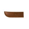 Brown leather pan Handle with 'ASTRO' branding 