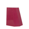 Magenta geometric metal stool with bold angular design and matte finish, ideal for adding a pop of color indoors or outdoors