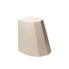 Paperbark white geometric metal stool with crisp matte finish and clean angular design, ideal for indoor or outdoor settings