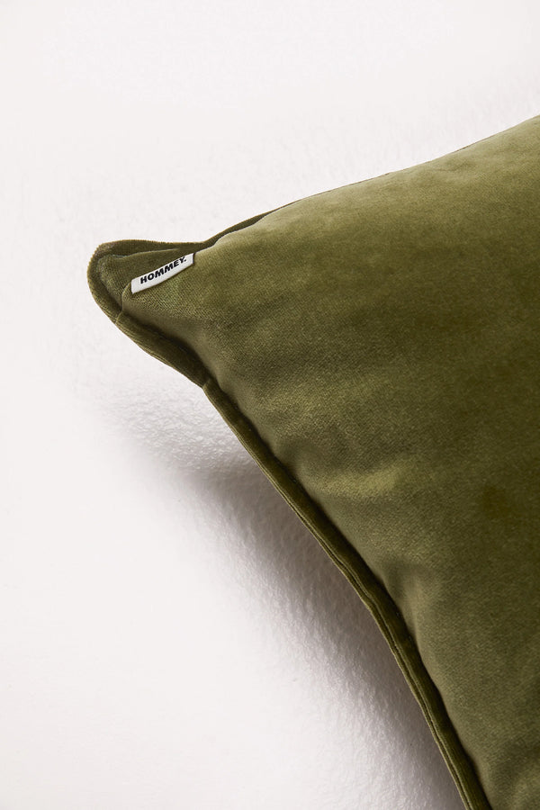 Olive green Hommey cushion with feather inner