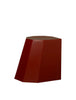 Rust red angular stool with a sleek, faceted design — perfect as a modern accent seat or bold side table.