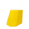 Vibrant yellow sculptural stool with an angular silhouette — ideal as playful accent furniture or functional seating with a modern edge.